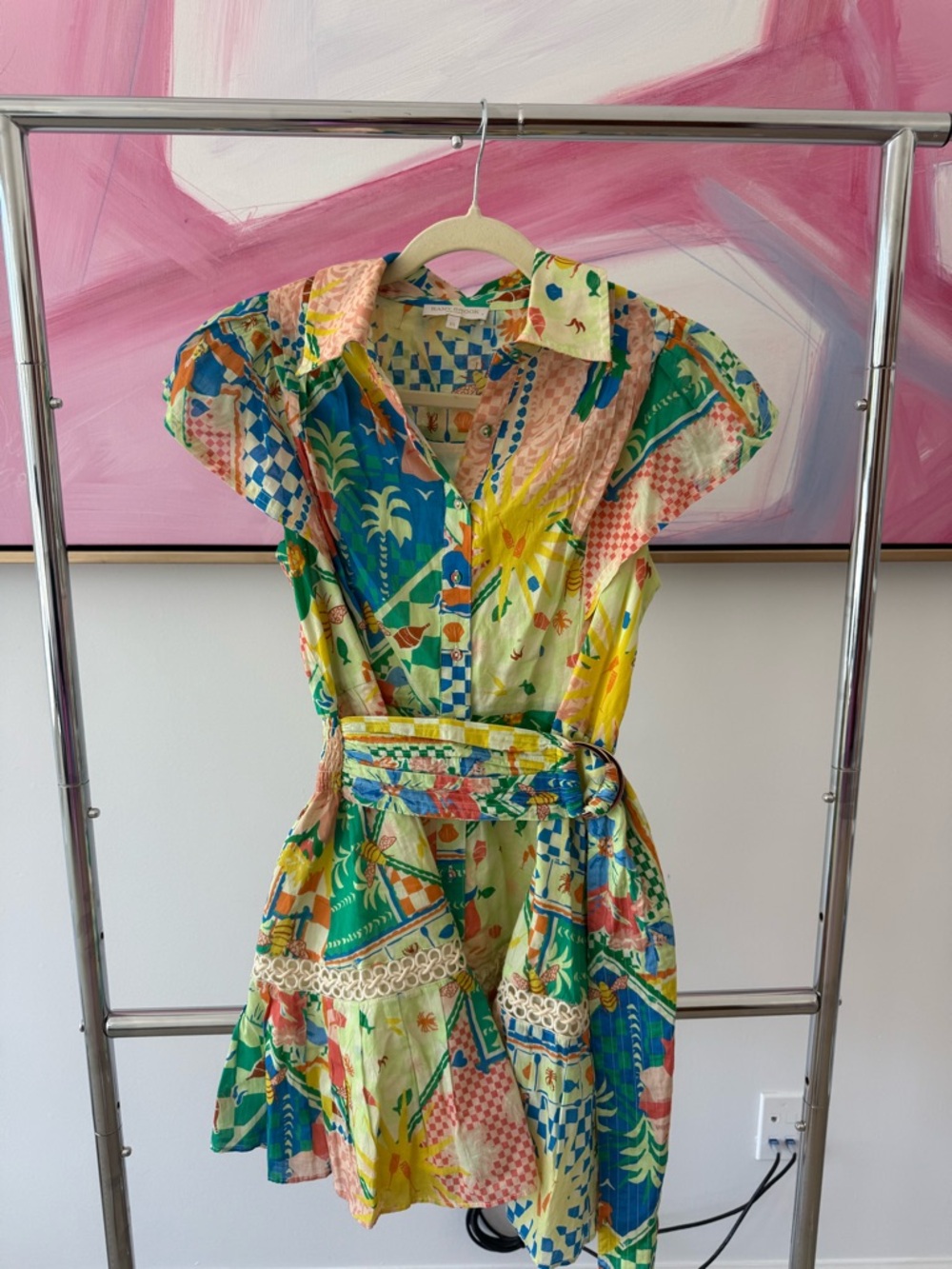 Ramy Brook Multicolor Tropical Print Shirt Dress, size xs
